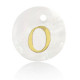 Shell pendant 15mm letter O Gold-White